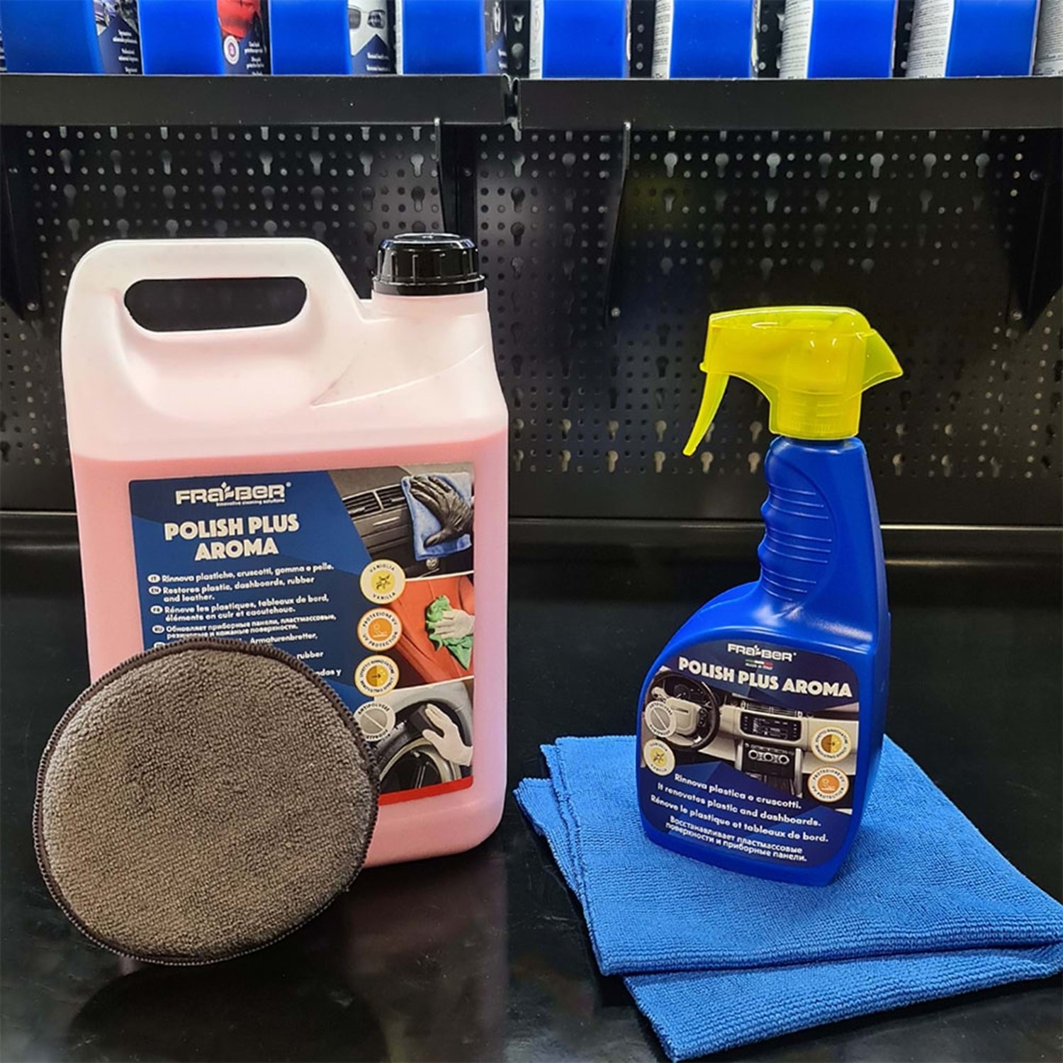 FRA-BER Polish Plus Antistatik Plastik, Trim, Vinil Yenileyici Bakım Spreyi (1:3 Konsantre) - 4.54 lt