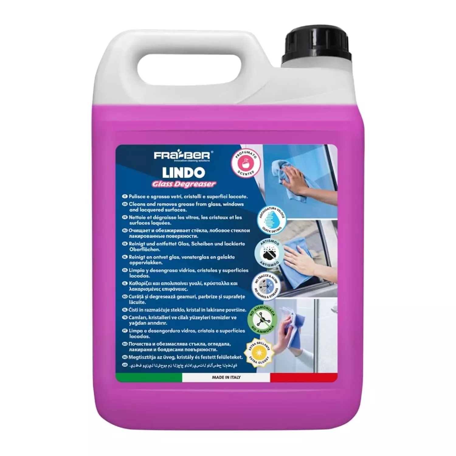 FRA-BER Lindo Cam, Lake Ve Parlak Yüzey Temizleyici (1:10 Konsantre) - 4,54 L
