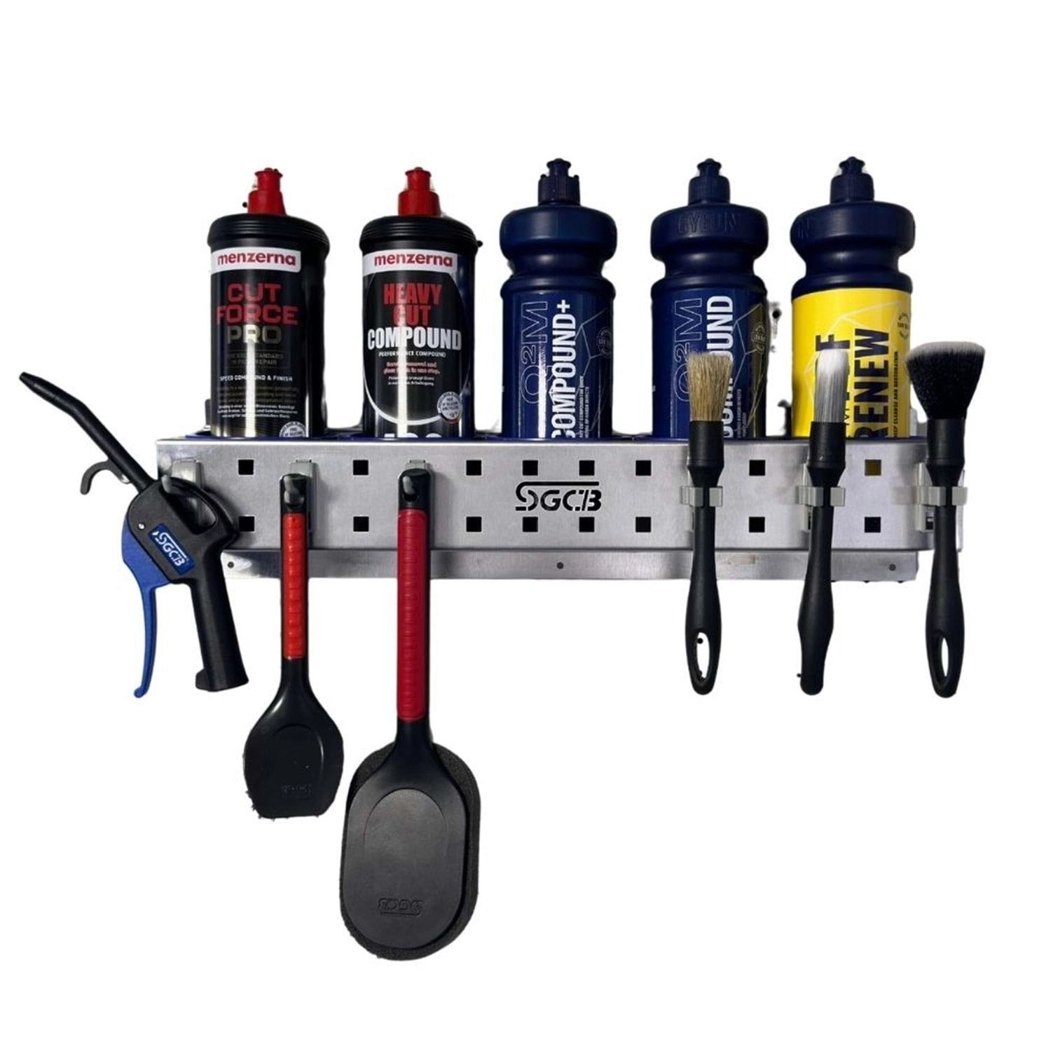 SGCB Çok İşlevli Pasta Cila ve Fırça Duvar Standı Paslanmaz Çelik (5 Gözlü Askılı) –Araç Tutucu